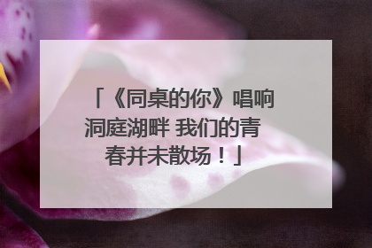 《同桌的你》唱响洞庭湖畔 我们的青春并未散场!