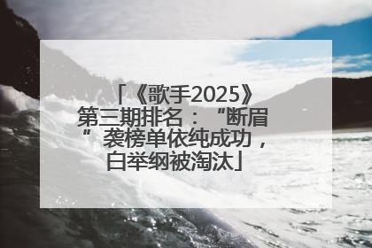 《歌手2025》第三期排名：“断眉”袭榜单依纯成功，白举纲被淘汰
