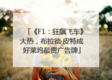 《F1：狂飙飞车》大热，布拉德·皮特成好莱坞最贵广告牌