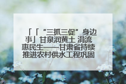 「“三抓三促”身边事」甘泉润黄土 涓流惠民生——甘肃省持续推进农村供水工程巩固提升项目建设