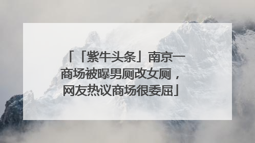 「紫牛头条」南京一商场被曝男厕改女厕，网友热议商场很委屈