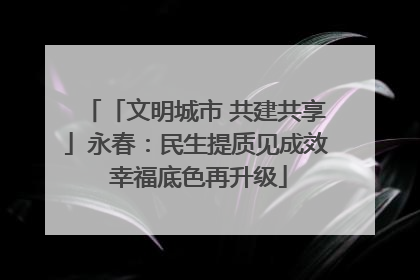 「文明城市 共建共享」永春：民生提质见成效 幸福底色再升级