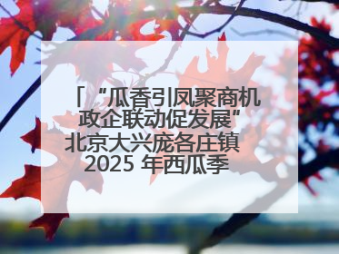 “瓜香引凤聚商机 政企联动促发展”北京大兴庞各庄镇 2025 年西瓜季政企联动产业推介活动圆满举行