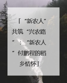 “新农人”共筑“兴农路”：“新农人”付鹏程的稻乡情怀