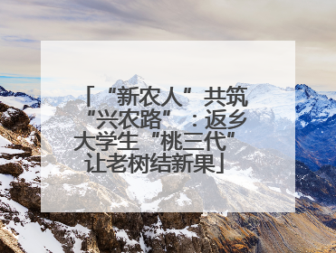 “新农人”共筑“兴农路”：返乡大学生“桃三代”让老树结新果