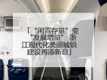 “闲置存量”变“发展增量” 浙江现代化美丽城镇建设再添新意