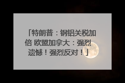 特朗普：钢铝关税加倍 欧盟加拿大：强烈遗憾！强烈反对！