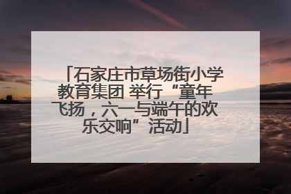 石家庄市草场街小学教育集团 举行“童年飞扬，六一与端午的欢乐交响”活动