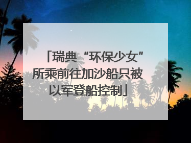 瑞典“环保少女”所乘前往加沙船只被以军登船控制
