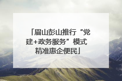 眉山彭山推行“党建+政务服务”模式 精准惠企便民
