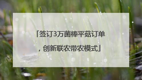 签订3万菌棒平菇订单，创新联农带农模式