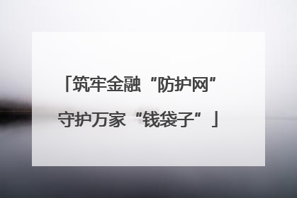 筑牢金融“防护网” 守护万家“钱袋子”