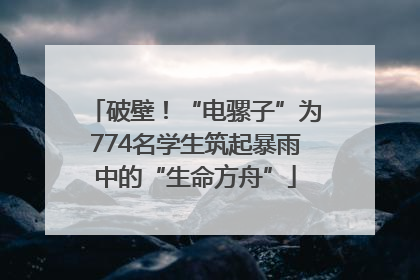 破壁！“电骡子”为774名学生筑起暴雨中的“生命方舟”