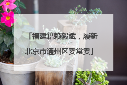 福建籍赖毅斌，履新北京市通州区委常委