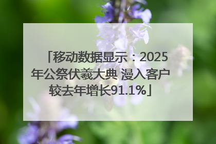 移动数据显示：2025年公祭伏羲大典 漫入客户较去年增长91.1%