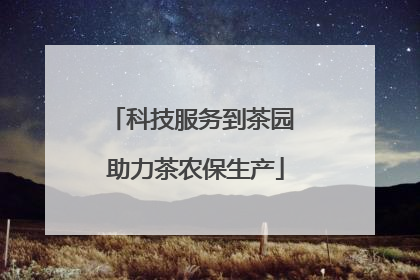 科技服务到茶园 助力茶农保生产