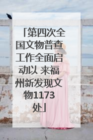 第四次全国文物普查工作全面启动以 来福州新发现文物1173处