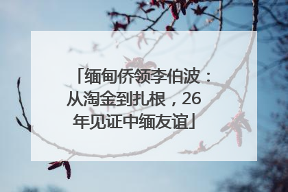 缅甸侨领李伯波：从淘金到扎根，26年见证中缅友谊