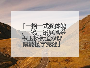一招一式强体魄，一镜一景展风采 积玉桥街道双课赋能楼宇党建
