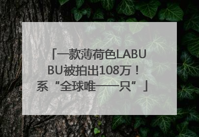 一款薄荷色LABUBU被拍出108万！系“全球唯一一只”