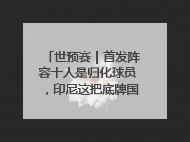 世预赛｜首发阵容十人是归化球员，印尼这把底牌国足如何应对？
