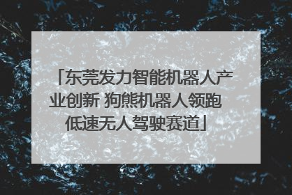 东莞发力智能机器人产业创新 狗熊机器人领跑低速无人驾驶赛道