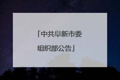 中共阜新市委组织部公告