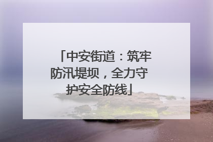 中安街道：筑牢防汛堤坝，全力守护安全防线