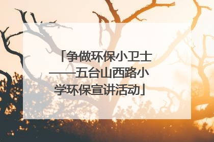 争做环保小卫士——五台山西路小学环保宣讲活动