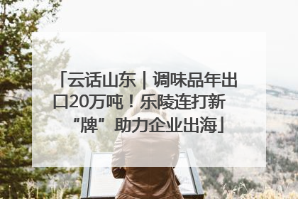 云话山东｜调味品年出口20万吨！乐陵连打新“牌”助力企业出海
