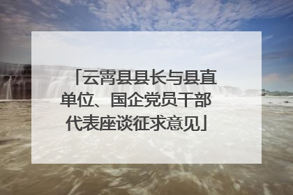 云霄县县长与县直单位、国企党员干部代表座谈征求意见