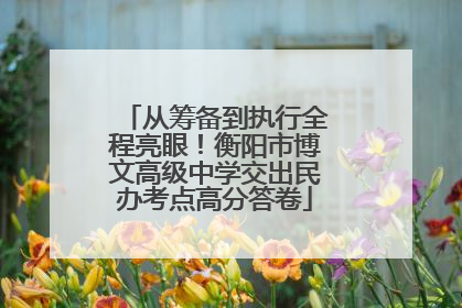 从筹备到执行全程亮眼！衡阳市博文高级中学交出民办考点高分答卷