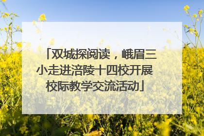 双城探阅读，峨眉三小走进涪陵十四校开展校际教学交流活动
