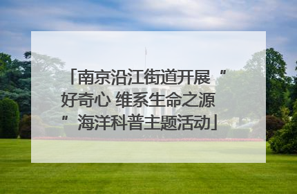 南京沿江街道开展“好奇心 维系生命之源”海洋科普主题活动