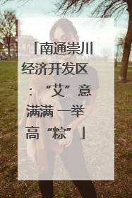 南通崇川经济开发区：“艾”意满满 一举高“粽”