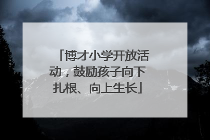 博才小学开放活动，鼓励孩子向下扎根、向上生长