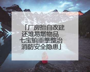 厂房擅自改建还堆易燃物品 七宝镇重拳整治消防安全隐患