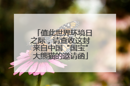 值此世界环境日之际，请查收这封来自中国“国宝”大熊猫的邀请函