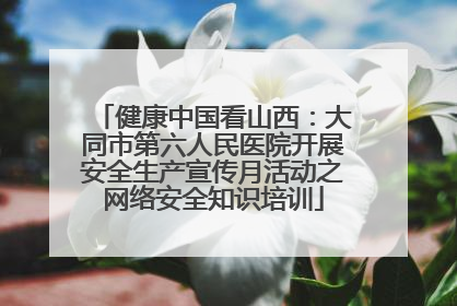 健康中国看山西：大同市第六人民医院开展安全生产宣传月活动之网络安全知识培训