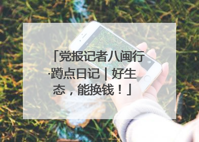 党报记者八闽行·蹲点日记｜好生态，能换钱！