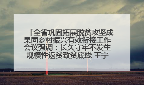 全省巩固拓展脱贫攻坚成果同乡村振兴有效衔接工作会议强调：长久守牢不发生规模性返贫致贫底线 王宁出席并讲话 王予波主持