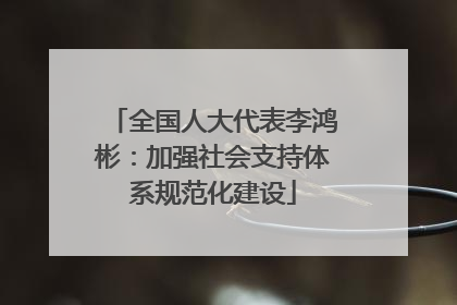 全国人大代表李鸿彬：加强社会支持体系规范化建设
