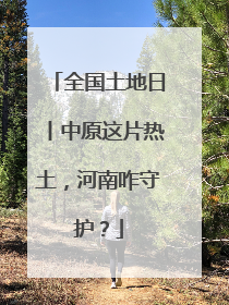 全国土地日丨中原这片热土，河南咋守护？