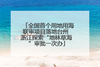 全国首个用地用海联审项目落地台州 浙江探索“地林草海”审批一次办