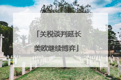 关税谈判延长 美欧继续博弈