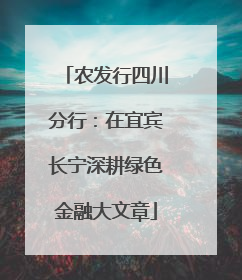 农发行四川分行：在宜宾长宁深耕绿色金融大文章