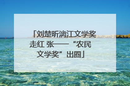 刘楚昕漓江文学奖走红 张一一“农民文学奖”出圈