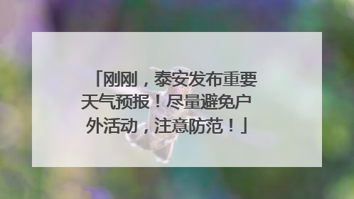 刚刚，泰安发布重要天气预报！尽量避免户外活动，注意防范！
