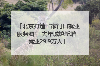 北京打造“家门口就业服务圈” 去年城镇新增就业29.9万人