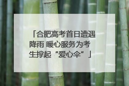 合肥高考首日遭遇降雨 暖心服务为考生撑起“爱心伞”